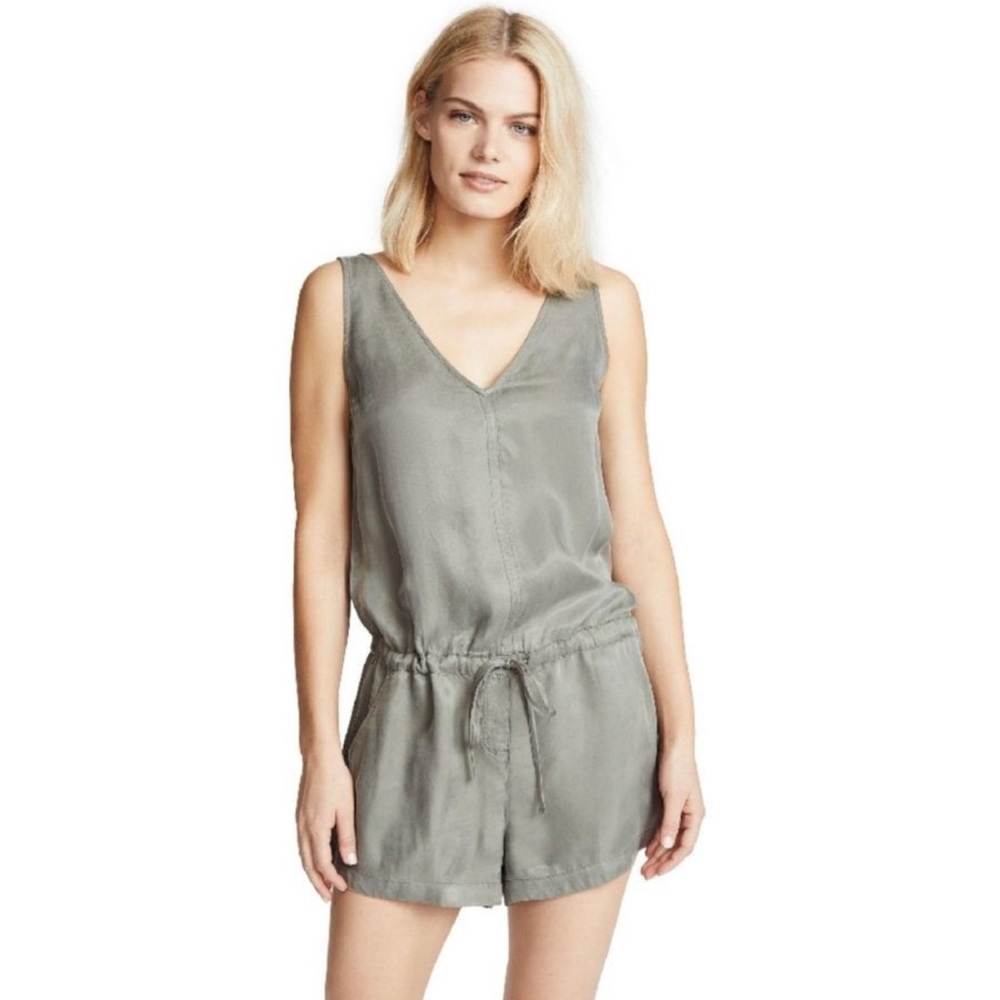 Rails Parker Sage Olive Green Sleeveless Romper With Pockets Size XS